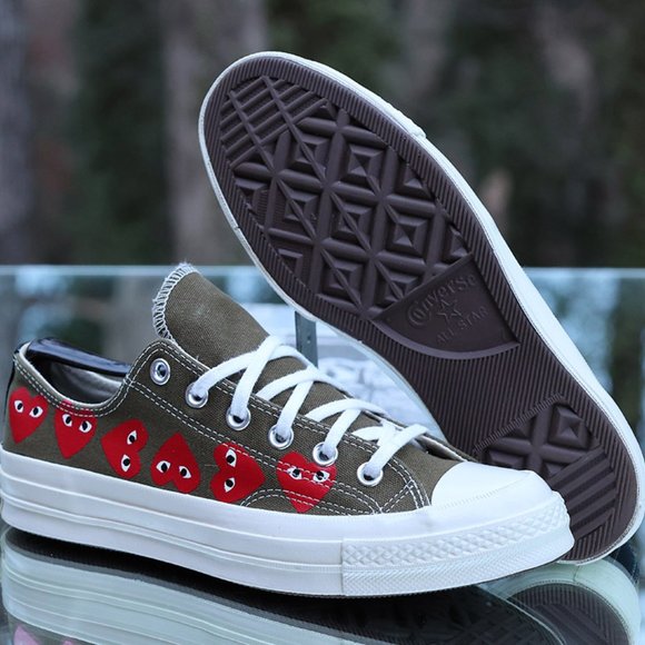 Converse Chuck 70 Low Top x Comme Des Garcons Play Multi Heart Size 7 - Picture 5 of 13